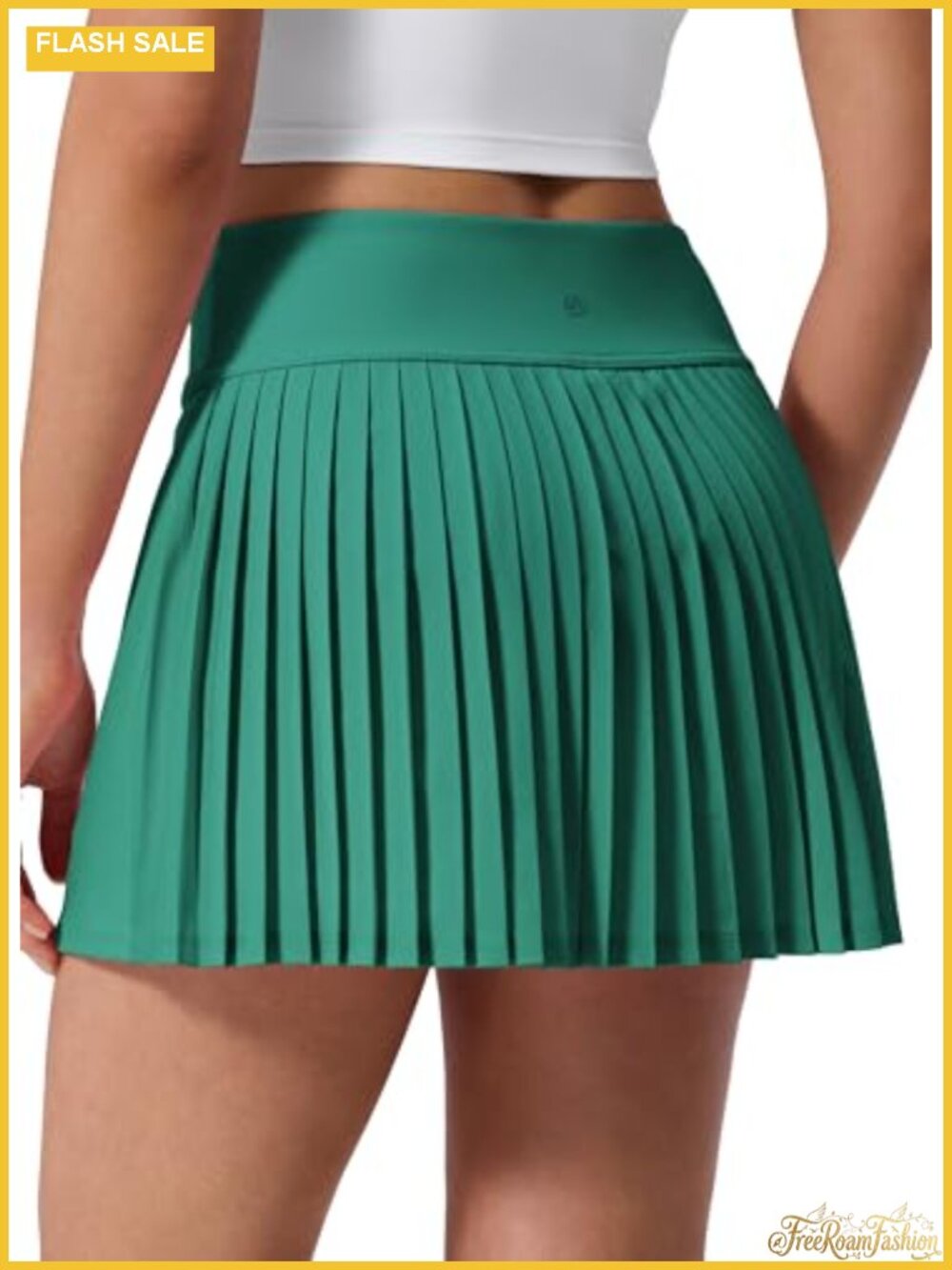 High Waisted Pleated Back Tennis Skirt with Pockets Mini A-Line Skort